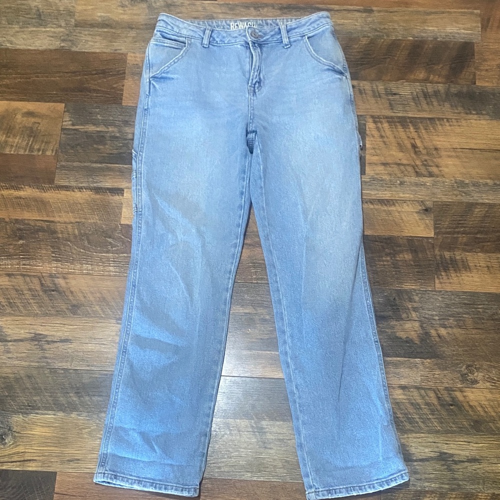 Rewash Denim Blue Straight Leg Carpenter Jeans